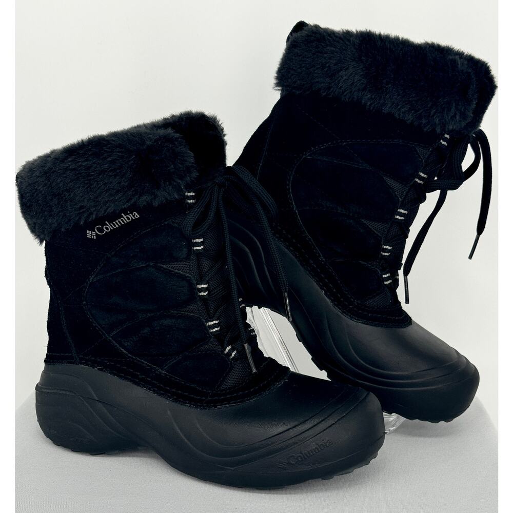 Columbia Sierra Summette Techlite Faux Fur Black Winter Boots Size 7 - Picture 4 of 8